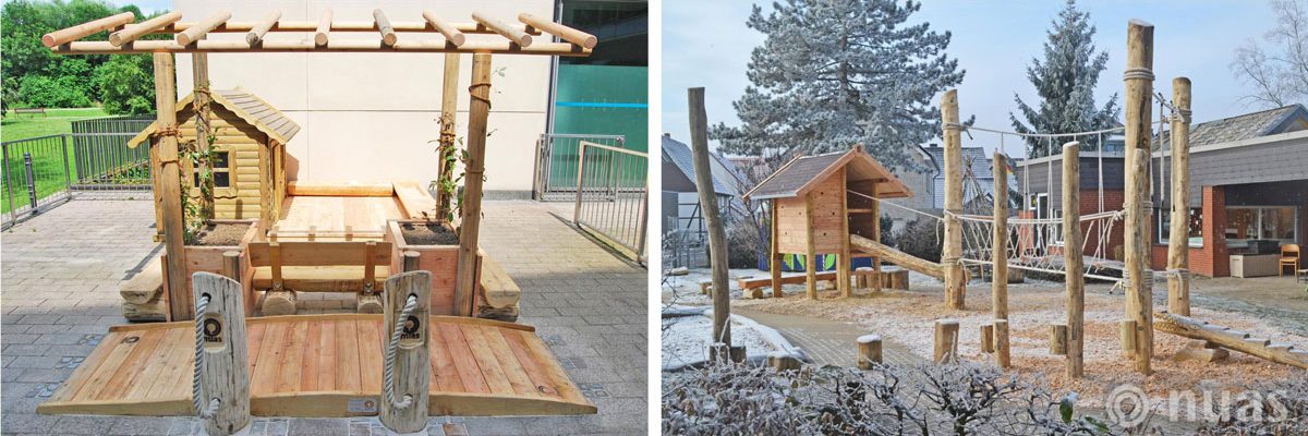 Kleines U3 Außengelände und Seillandschaft mit Gipfelhaus - nuas® für Landschaftsbauer