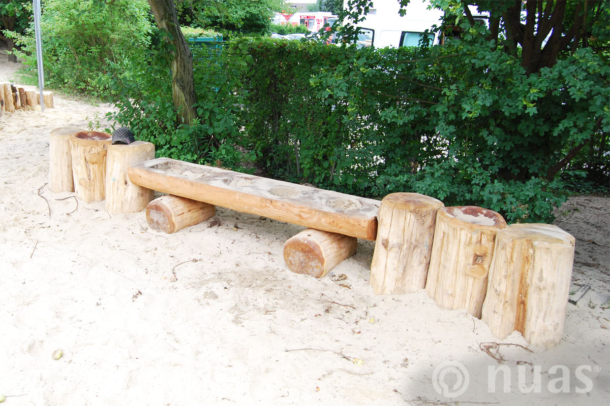 Sandküche mit Heckenwand - nuas® U3 Naturspielräume 